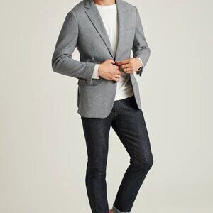Bonobos Jetsetter Knit Blazer-Medium Grey with Flap Pockets